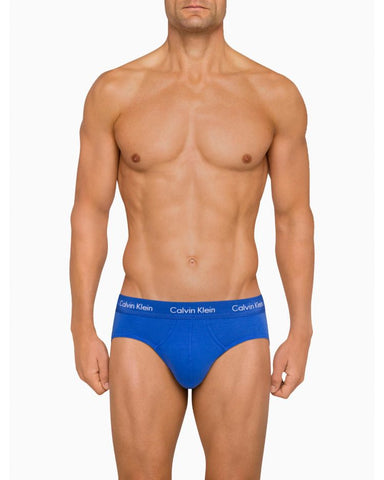 Men's Calvin Klein 3-Pack Cotton Stretch Hip Briefs CK Underwear (Blue -  Navy)