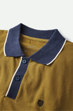 BRIXTON Proper S/S Polo Knit - Olive/Washed Navy
